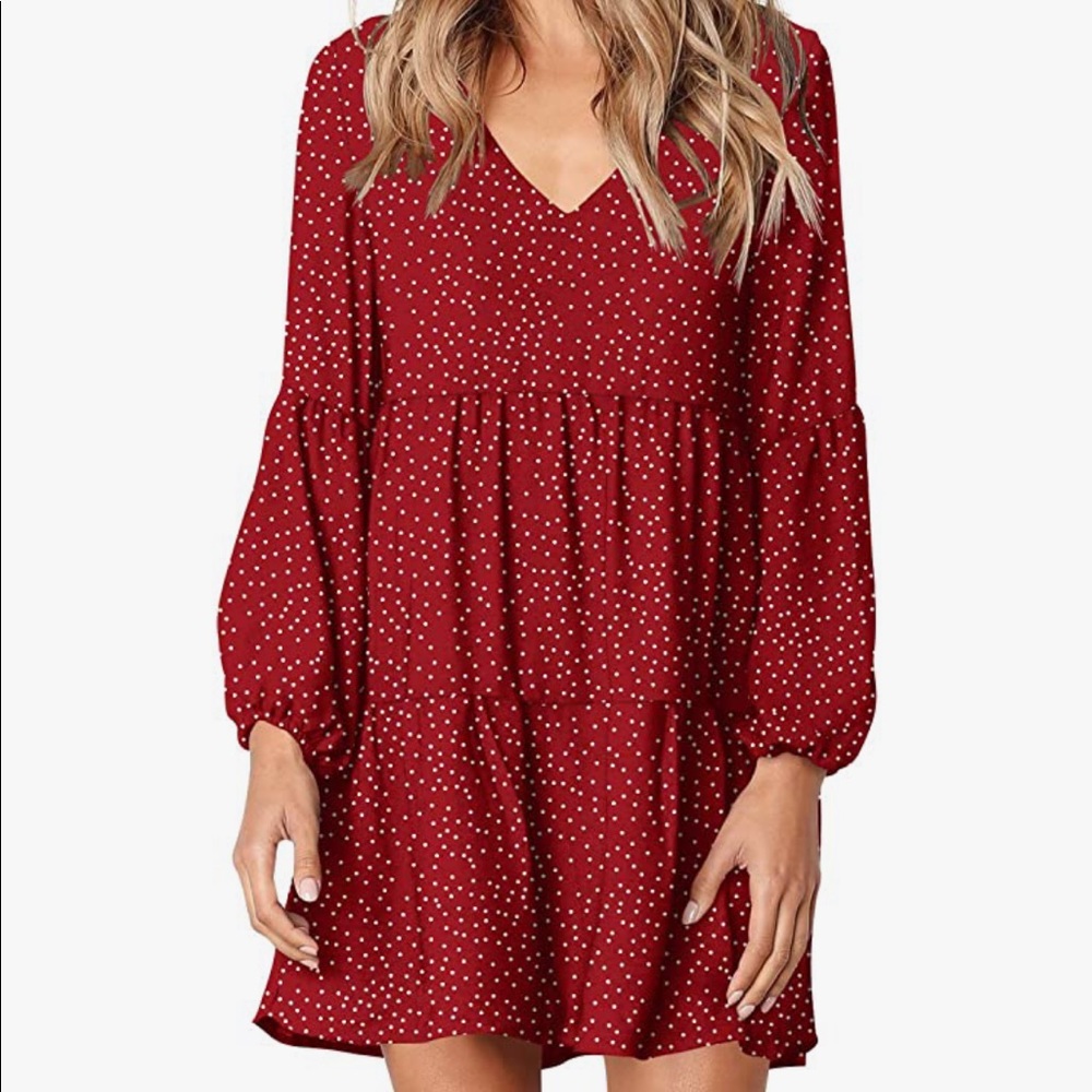 Red polka dot dress